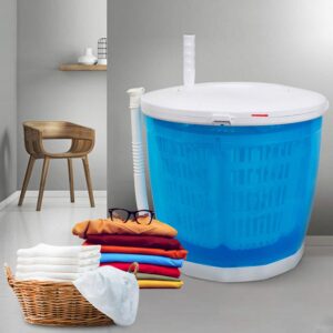 portable compact spin dryer,portable mini washing machine with drain hose, spin dryer hand-operated dryer combo for dorms, apartments, camping travelling outdoor
