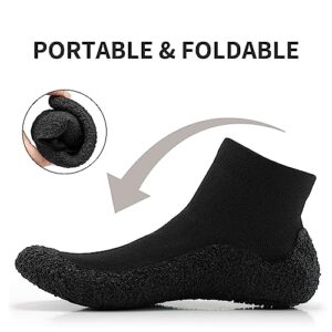 LUSWIN Mens Womens Barefoot Sock Shoes Minimalist Zero Drop Walking Shoes Comfortable Lightweight Ultra Portable Non Slip Multi-Purpose Fitness Workout Yoga Shoes Black