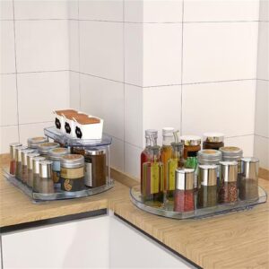 Lazy Susan Organizer Mezdbrud Lazy Susan for Refrigerator Rectangle Lazy Susan Turntable for Cabinet Countertop Dining Table Long 16.53 Large Capacity Clear Fridge Organizer Storage (Clear- 1 Tier)