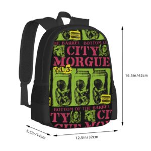 City Rock Band Morgue Laptop Backpack Sports Backpack Unisex Travel Daypack Stylish Computer Backpacks for Men Women Notebook Bags Rucksack Suitable for Mountaineering Bookbag