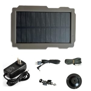 lixada trail camera solar panel kit 3000mah 6v-12v rechargeable with 360° rotable holder and 9.8ft cable, solar charger for hunting camera