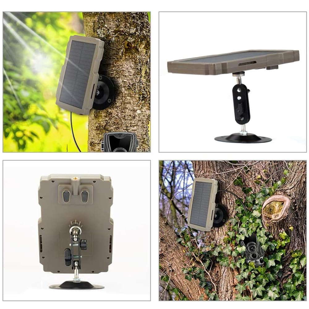 Lixada Trail Camera Solar Panel Kit 3000mAh 6V-12V Rechargeable with 360° Rotable Holder and 9.8ft Cable, Solar Charger for Hunting Camera