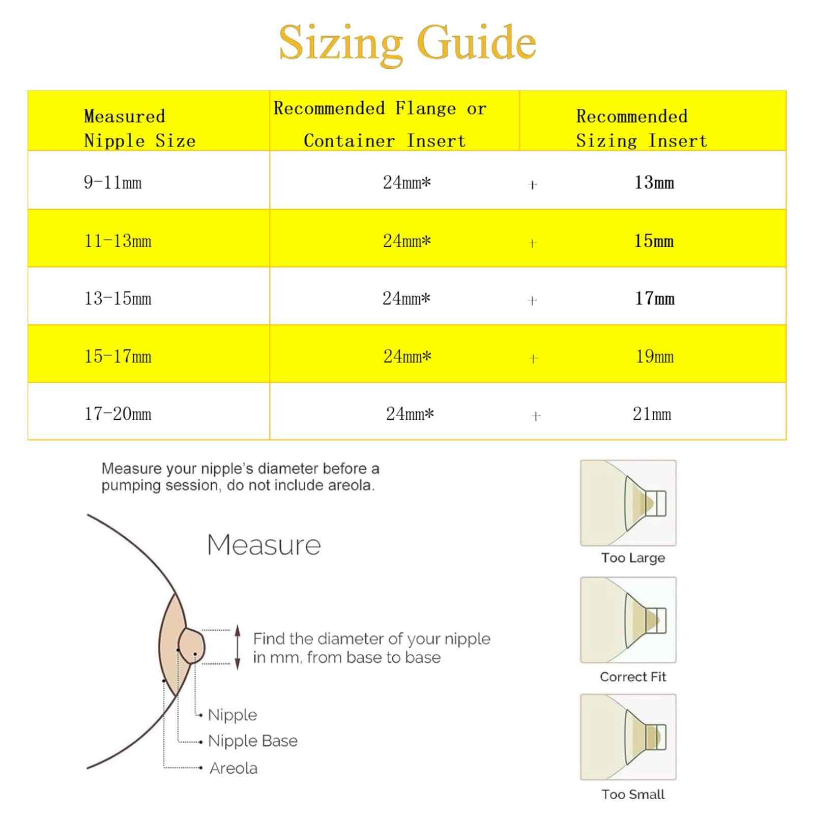 6pc Flange Inserts 17/19/21mm for Momcozy S9 Pro Hands Free Breast Pump,Compatible with S9/S10/S12 Wearable Breast Pump.Suitable for Medela,Spectra Shields/Flanges,Reduce 24mm to Correct Size,2pc/Each