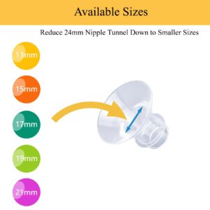 6pc Flange Inserts 17/19/21mm for Momcozy S9 Pro Hands Free Breast Pump,Compatible with S9/S10/S12 Wearable Breast Pump.Suitable for Medela,Spectra Shields/Flanges,Reduce 24mm to Correct Size,2pc/Each