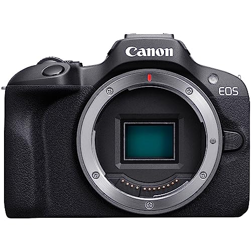 Canon EOS R100 Mirrorless Camera (6052C002) + Corel Photo Software + Bag + 64GB Card + 2 x LPE17 Battery + Charger + Card Reader + Flex Tripod + Cleaning Kit + Memory Wallet + Hand Strap (Renewed)