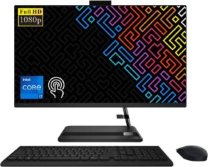 lenovo ideacentre 3i 27" fhd touchscreen all-in-one desktop computer - 13th gen intel 10-core i7-13620h up to 4.9ghz cpu, 16gb ram, 256gb nvme ssd, intel uhd graphics, audio by harman, windows 11 home