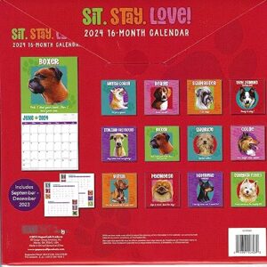 Sit. Stay. Love. 2024 Premium Heavyweight Wall Calendar for Planning, Scheduling, and Organizing