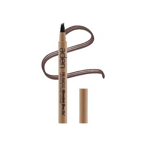 aden microblading eyebrow pen – brow tint – smudge proof, waterproof, defined micro hair-like brows for long-lasting wear - made in italy (02 soft brown)