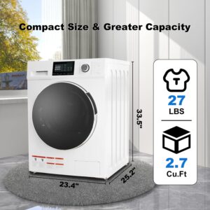 SMETA All-In-One Washer and Dryer Combo 2.7 cu.ft, 24 inch Ventless 2-In-1 Washing Machine And Dryer Compact For Apartment Home Dorm RV, 26.7 LBS Load Small Clothes Washer With 16 Laundry Program