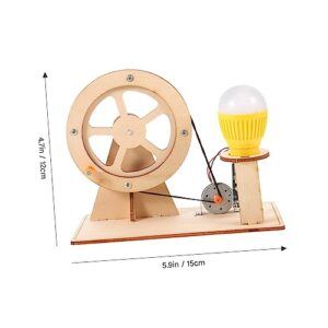 SOLUSTRE 1 Set Hand Generator Hand Crank Electricity Generator Science Projects Wooden Building Kits Generator Science kit DIY Model Generator Portable Generator Dynamo Suite Power kit