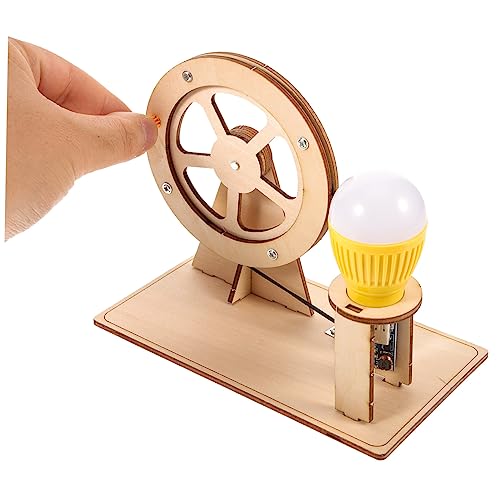 SOLUSTRE 1 Set Hand Generator Hand Crank Electricity Generator Science Projects Wooden Building Kits Generator Science kit DIY Model Generator Portable Generator Dynamo Suite Power kit