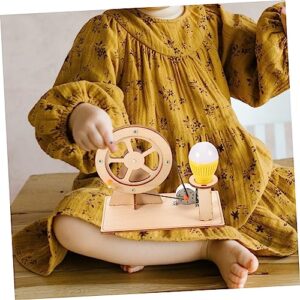 SOLUSTRE 1 Set Hand Generator Hand Crank Electricity Generator Science Projects Wooden Building Kits Generator Science kit DIY Model Generator Portable Generator Dynamo Suite Power kit