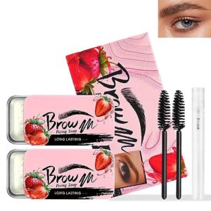 brow soap eyebrow soap for eyebrow-2pcs brow styling soap kit 4d brow freeze, long lasting waterproof no flaking clear brow gel, eyebrow wax with brow brushes & spray bottle for natural eyebrows-02#