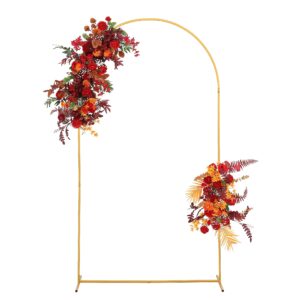 6.6Ft Metal Arch Backdrop Stand, Gold Wedding Balloon Arched Backdrop Stand for Wedding Ceremony Birthday,Party,Friends Gathering,Christmas,Garden Decoration