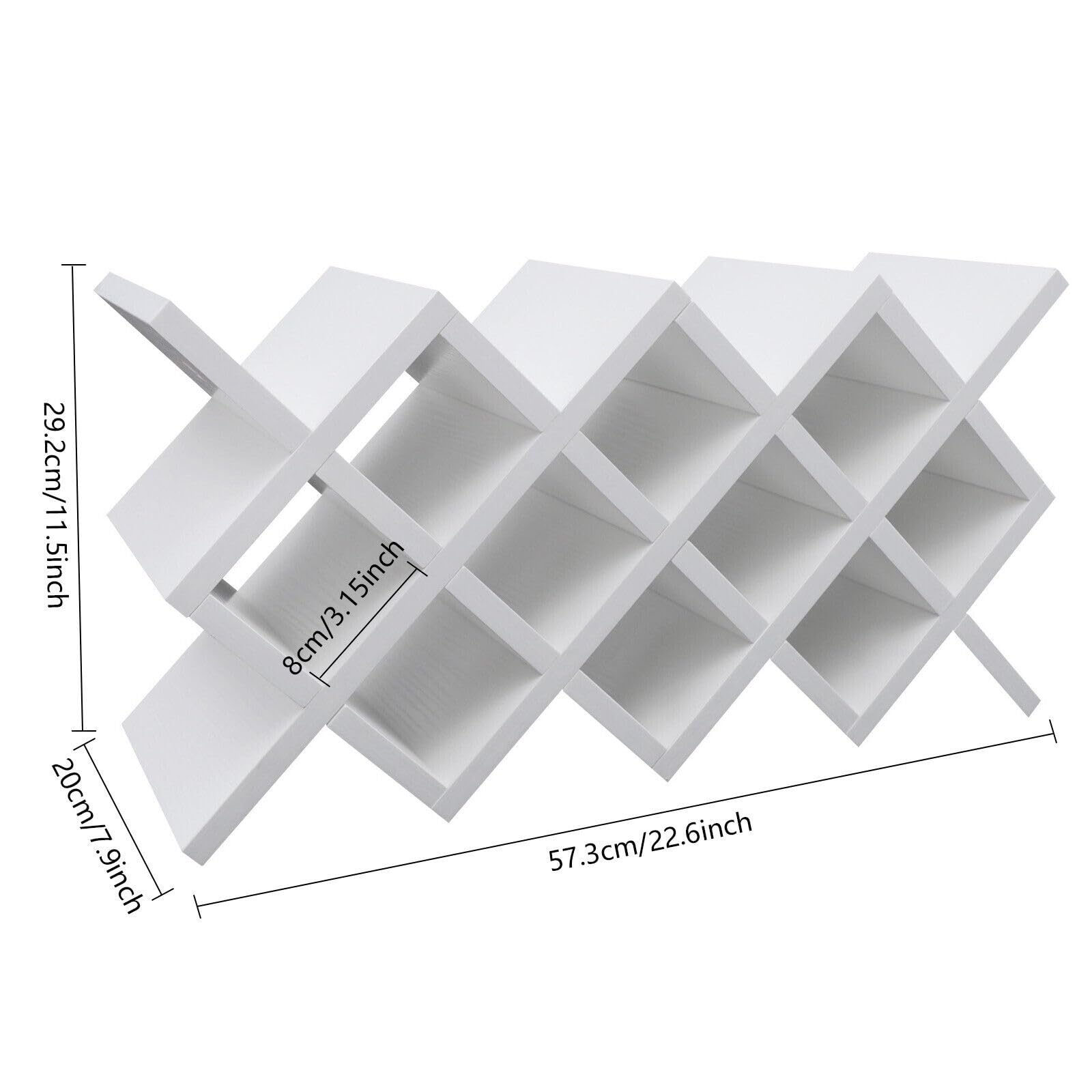 PIAOCAIYIN Wine Lattice Rack, 10 Grids Wine Rack Wall Mounted, Wine Shelf Wall Mounted, Free-Standing Diamond-Shaped Design, Storage Shelf Glass Bottle Organizer for Living Rooms, Kitchens, Bars