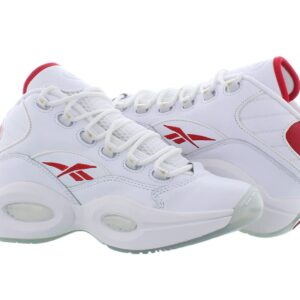 Reebok Question Mid Unisex Shoes Size 9, Color: Footwear White/Vector Red