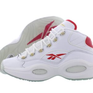 Reebok Question Mid Unisex Shoes Size 9, Color: Footwear White/Vector Red