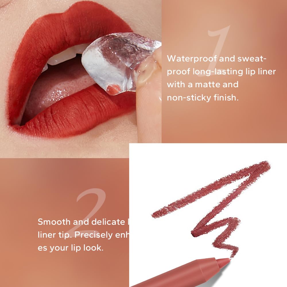 MYUANGO Lip Liner Pencil -Vegan and Creamy Formula, 24-Hour Long-Wear, Waterproof & Smudge-Resistant (B107)