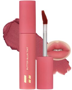 holika holika butter blur lip tint (09 vine) - korean matte lip tint, lightweight high-pigmented lips, velvety silky smooth k-beauty lip makeup, long wearing formula