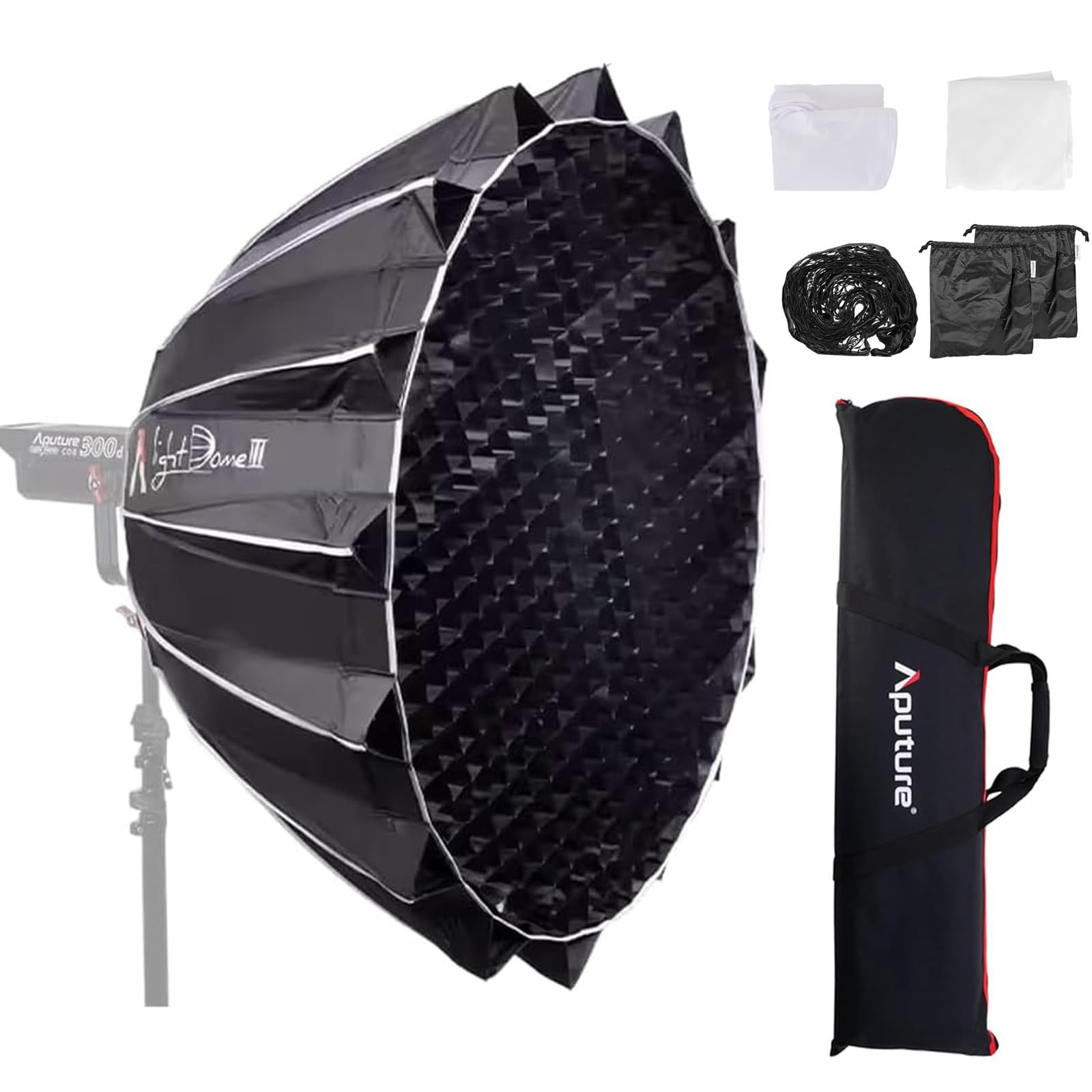 Aputure Light Dome III 35'' Softbox Bowens Mount with Diffuser Cloth and Honeycomb Grid,Quick-Setup Quick-Folding for Studio Photography,for Amaran Series, Aputure 600D,600X,300X etc