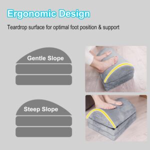 TokSay Foot Rest for Under Desk with 3 Adjust Heights - Memory Foam Foot Stool - Back, Lumbar, and Knee Pain Relief - Perfect for Office, Home, Working and Gaming Use (Gray)