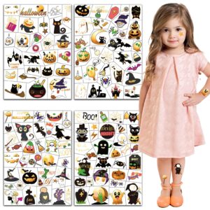 Halloween Temporary Tattoo, Pumpkin Bat Cat Ghost Witch Skull Cross Grave Fake Tattoos for Kids Women Men, 125 Styles Temporary Tattoos for Halloween Party Supplie Party Favors for Boys Girls