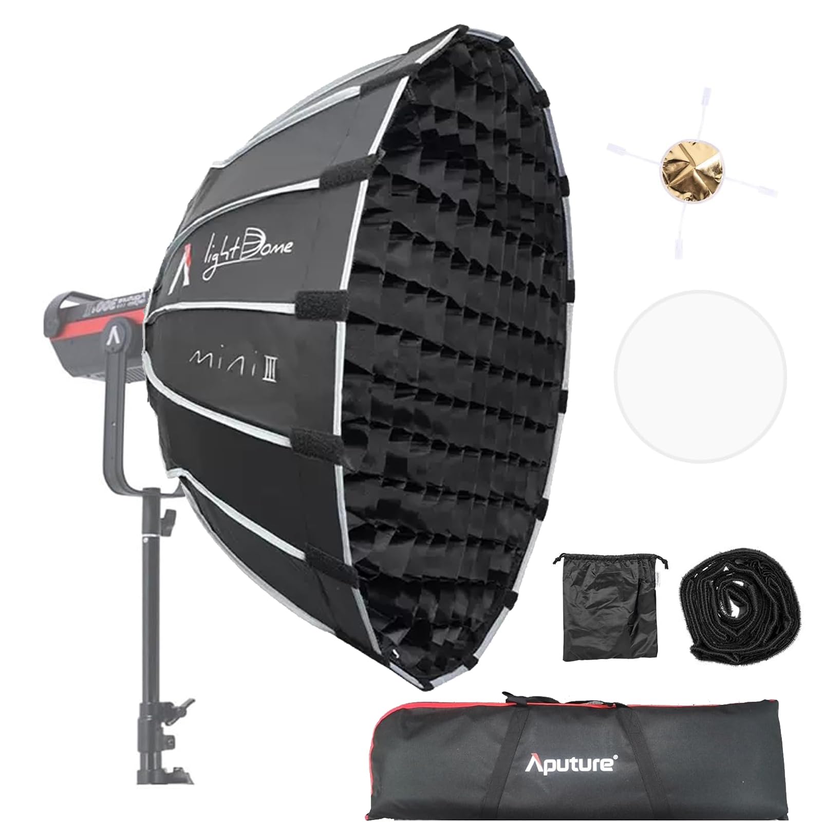 Aputure Light Dome Mini III Softbox,Bowens Mount Octagonal Softbox Quick-Setup Soft Light Modifier for Video Light Aputure Amaran 200/100/300c/150c/60d s/60x s