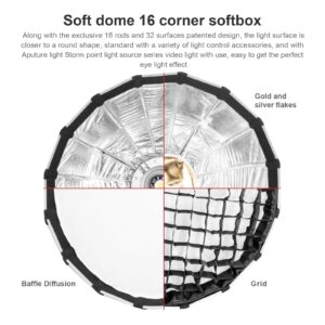 Aputure Light Dome Mini III Softbox,Bowens Mount Octagonal Softbox Quick-Setup Soft Light Modifier for Video Light Aputure Amaran 200/100/300c/150c/60d s/60x s