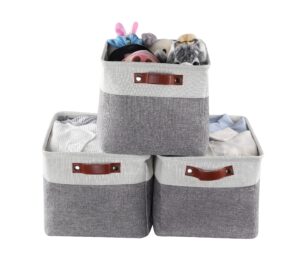 storage baskets for shelves closet bins - large fabric rectangle storage bin basket for organizing decorative linen closet organization foldable clothes organizer shelf cube totes containers boxes