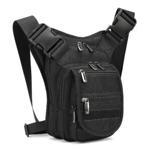 lammok drop leg bag backpack thigh packs for riding motorcycle walking cycling vacation man women (black)