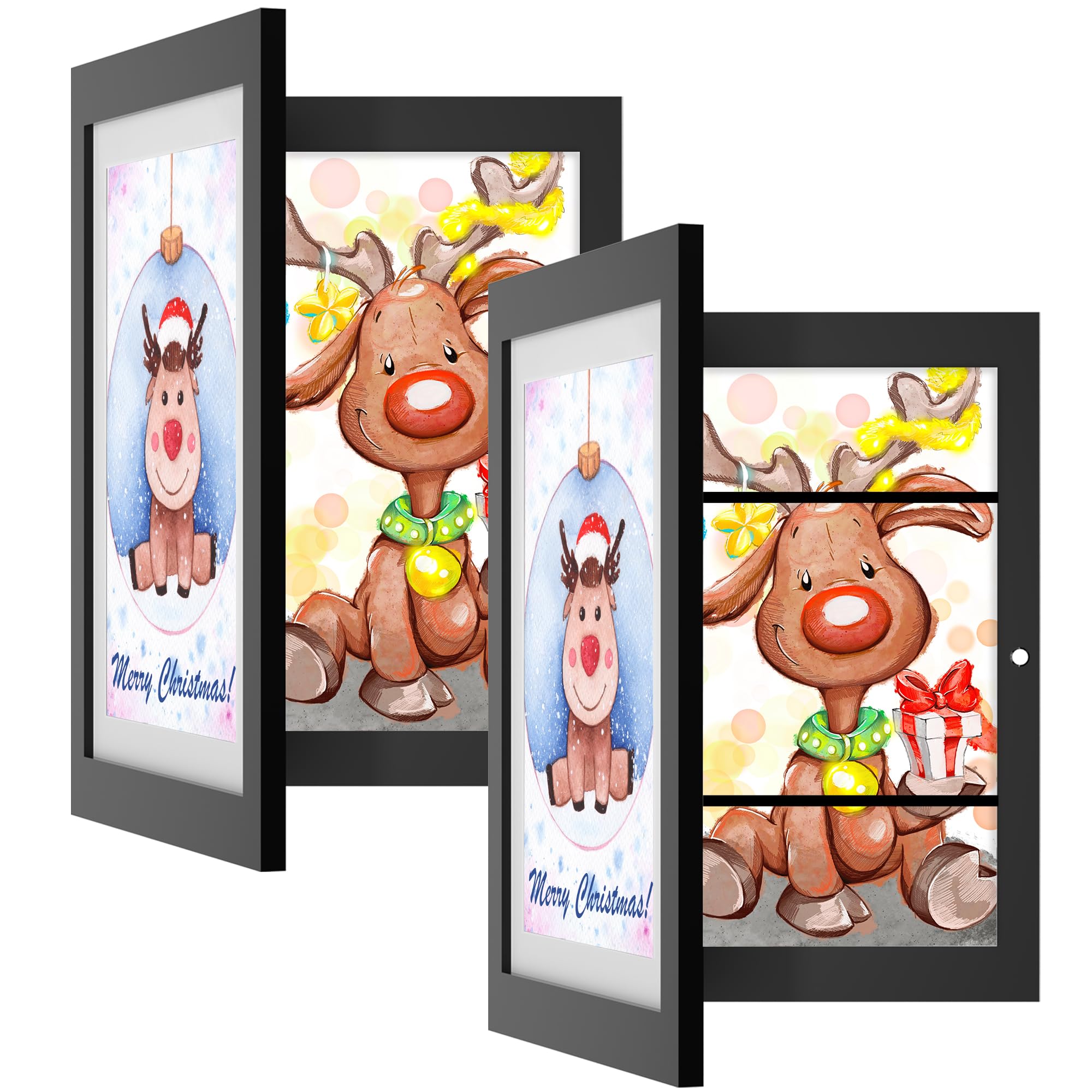 Orionstar Kids Art Frames, Artwork Picture Frames Changeable with Stand, Front Opening Picture Display Frames Holds 100 Paper Pcs, Artwork Display Storage Frames for Children, Desk, Home and Office,