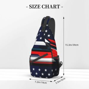 RIMENCH Anti-Theft Crossbody Sling Bag for Men Women Small Backpack One Shoulder Bag Chest Bag Sling Backpack (modern USA American flag pattern)