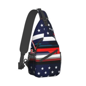 RIMENCH Anti-Theft Crossbody Sling Bag for Men Women Small Backpack One Shoulder Bag Chest Bag Sling Backpack (modern USA American flag pattern)