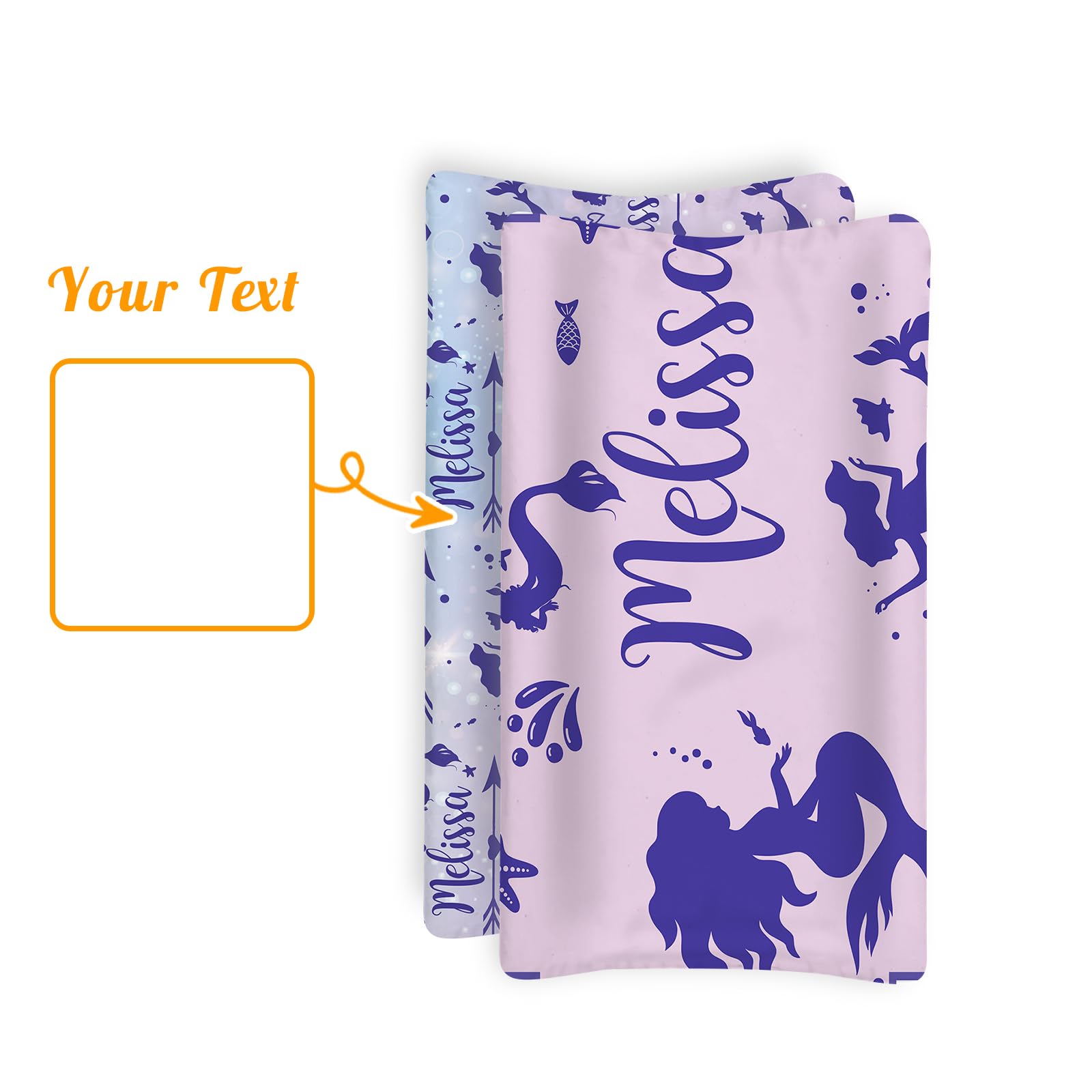 Custom Baby Changing Pad Covers - Mermaids Designs with Personalized Name - 2 Pack Jersey Knit Ultra Soft Diaper Changing Table Cover Set for Girls Gift Color02