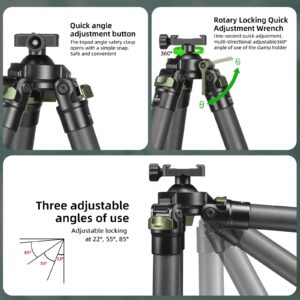 FANAUE Shooting Tripods for Rifles with Durable Aluminum and Carbon Fiber Frame, Iightweight, Stable Design,Quick Release Arca-Swiss Mounting System and Hands-Free Operation for Hunting and Outdoors