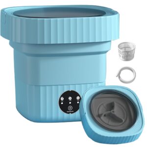 3 modes large capacity mini washer with drain basket, portable foldable washing machine suitable for apartment dorm,travelling (color : blue, size : 10l)