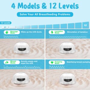 Wearable Breast Pump Hands Free: - Double Electric Portable Breastfeeding Pump, Automatic Wireless Breastpump Handsfree, Painless Hidden Pumpables Milk Extractor Rechargeable 2 Pack