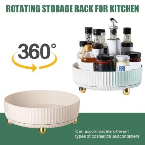 FETNHU 2023 Newest Rotating Storage Rack - 360° Spinning Lazy Susan Spice Storage Turntable Organizer for Cabinet, Round Spice Rack Makeup Organizers for Kitchen (Blue,S(8.66 * 8.66 * 2.95in))