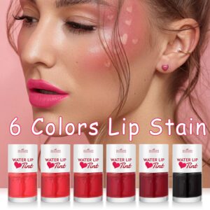 3 Colors Water Lip Tint Stain Set, Velvet Color Lip Tint Watery Lip Stain,Lip & Cheek Tint Moisturizing Mini Liquid Lipstick, Weightless & Non-sticky Finish Long-lasting Waterproof Lip Tint (Set A)