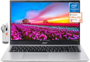 acer 2023 newest aspire 1 slim laptop, 15.6" fhd laptop, intel celeron dual-core processor, 16gb ram, 128gb emmc, 1-year microsoft 365 personal subscription,student, win 11 home s, bundle with jawfoal