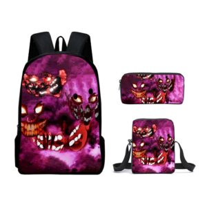 noyiban horror game doors backpack anime monster figure backpack casual large capacity shoulder backpacks set for outdoor