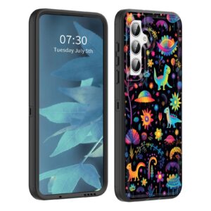 bfukvou for galaxy a54 5g case,dual layer hybrid (magnetic mount friendly) shockproof drop protection impact phone cover case for samsung galaxy a54 5g 6.4 inch,cute joyful dinosaur
