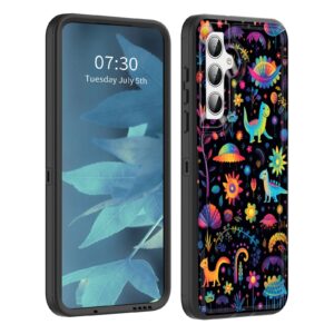 BFUKVOU for Galaxy A54 5G Case,Dual Layer Hybrid (Magnetic Mount Friendly) Shockproof Drop Protection Impact Phone Cover Case for Samsung Galaxy A54 5G 6.4 inch,Cute Joyful Dinosaur