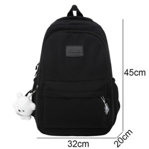 DUNBRI New Female Fashion Lady High Capacity Waterproof Backpack Trendy Women Laptop Bags Travel Book Bag Cool (black)