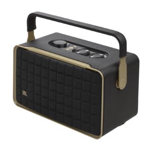 jbl authentics 300 - retro style wireless bluetooth/wifi home speaker, built in battery (4800mah), music streaming services via built-in wi-fi, built in alexa and google assistant