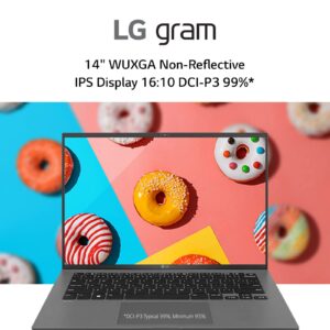 LG gram (2022) 14Z90Q Ultra Lightweight Laptop, 14" (1920 x 1200) IPS Display, Intel Evo 12th Gen i7 1260P Processor, 16GB LPDDR5, 512GB NVMe SSD, FHD Webcam, Thunderbolt 4, Windows 11, Gray (Renewed)