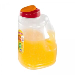 pitchers for drinks with spout lid, plastic pitcher for fridge for homemade juice drinks, water, tea - easy to store and pour - 1 gallon jug water pitcher with lid - bpa free - 4 quarts