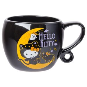 silver buffalo sanrio hello kitty halloween loop handle ceramic mug, 15.9 ounces