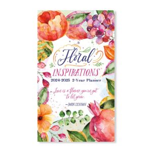floral inspirations 2024-2025 two year planner for scheduling, planning, and organizing