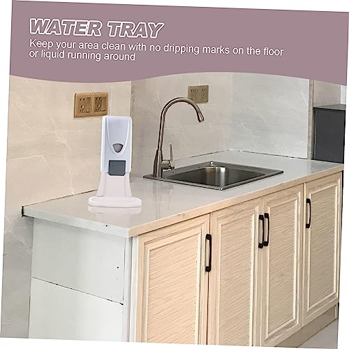 Cabilock 1pc Water Tray Foam Dispenser Tray Drip Tray for Soap Dispenser Soap Dispenser Drip Catcher Wall Soap Water Dispenser Stand Desktop Tray Container Wall-Mounted Plastic White